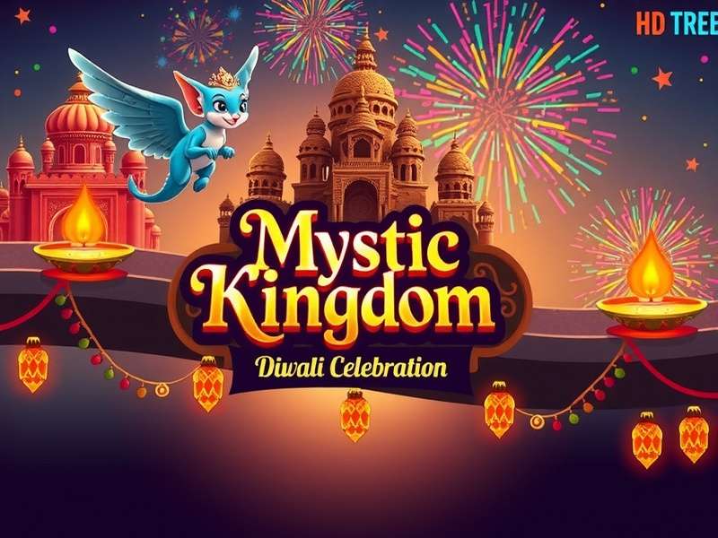 Mystic Kingdom Diwali celebration event with fireworks and traditional decorations